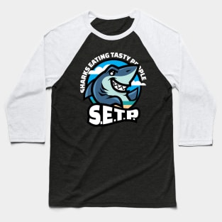 Sharks Eating Tasty People Baseball T-Shirt